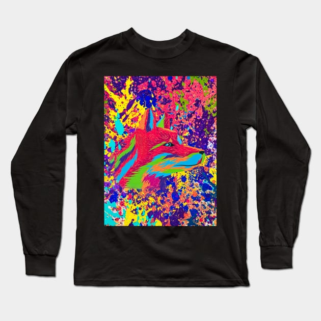 Graffiti dog wall gift Long Sleeve T-Shirt by UMF - Fwo Faces Frog